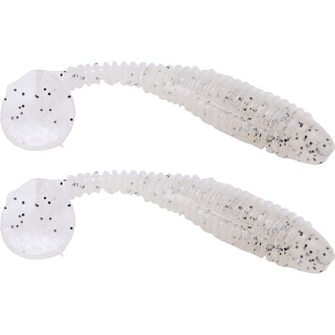 15 leurres souples en silicone, imitation queue en T, bicolores avec motif spirale, type B, pour la pêche en mer. (1/5)