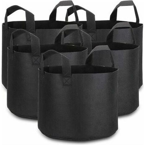 LAN 5 X sacs de plantes, sacs de culture de 5 gallons, pots en tissu non tissé respirant de qualité supérieure avec poignées pour le dragage et la plantation de jardin, sac de jardin écologique (1/5)