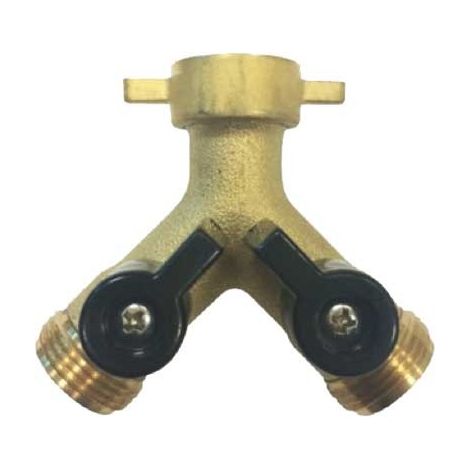 Presa a rubinetto in ottone doppia uscita f3/4" x m3/4" x m3/4"