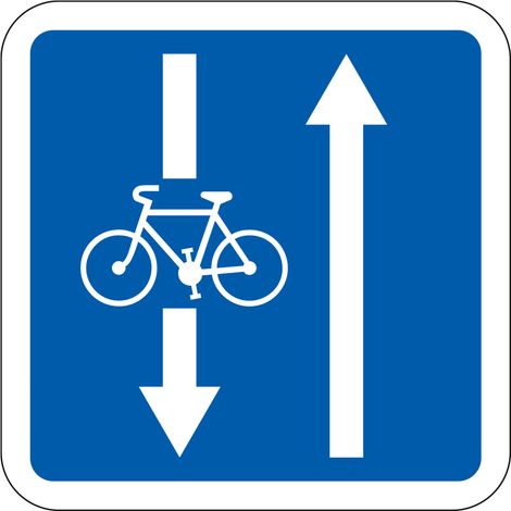 Panneau Indication C24a – Conditions de circulation par voie (personnalisable) – Carré Classe 1 350 mm – Gamme BRETAGNE (1/5)