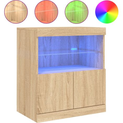 Maison Exclusive - Credenza con Luci LED Rovere Sonoma 60x37x67 cm