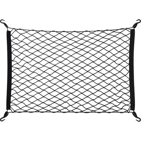 Rete per bagagliaio auto universale sicurezza carico flessibile 100 x 60 cm in poliestere nero 130009311