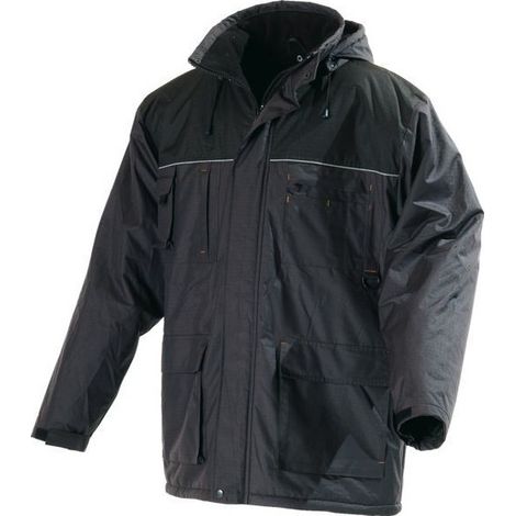 Parka. Ripstop de poliéster con recubrimiento de PVC Palawa Negro - Talla XXL