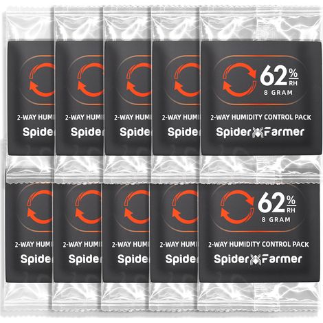 Spider Farmer Sachets de régulation d'humidité bidirectionnelle 62% RH, lot de 10 pour petits contenants de stockage (1/5)