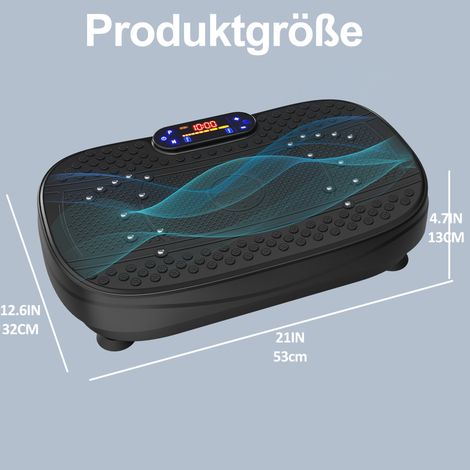 Plataforma vibratoria con bandas de resistencia, velocidad ajustable de 1 a 120, negra HAVRYA (1/2)