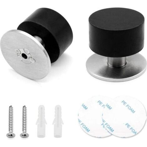 2 Pièces Arret de Porte Sol Butée de Port Solide & Pratique Butoirs de Porte Protection de Portes et Murs, avec Vis, Adhésives