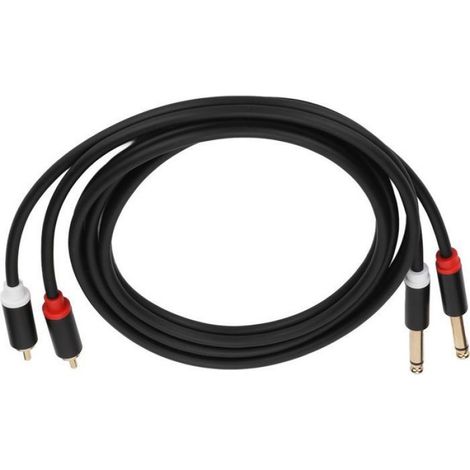 Câble Audio 2 RCA vers Jack 6.35mm TS - 1.5m - Liaison Stéréo Haute Qualité (1/5)