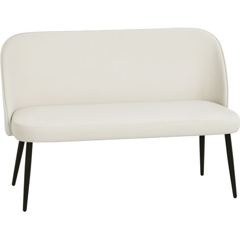 CHICFURN sofá de 2 plazas 127 x 63 x 84,5 cm de metal y madera beige, diseño moderno (1/5)