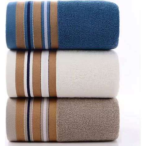 3 serviettes de bain en coton épais, de haute qualité, douces, ultra-absorbantes, résistantes à la décoloration, multifonctionnelles, pour la maison, le sport et les voyages.