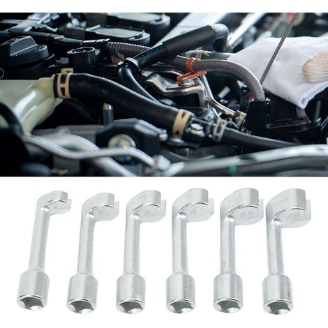 Jeu de 6 clés à douille pour injecteurs et raccords de conduites de carburant (1/2 pouce, 12 mm, 14 mm, 16 mm, 17 mm, 18 mm, 19 mm) (1/5)