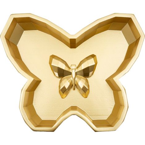Svuotatasche decorativo in resina oro, 20,5x17,5x3 cm – Butterfly (1/5)