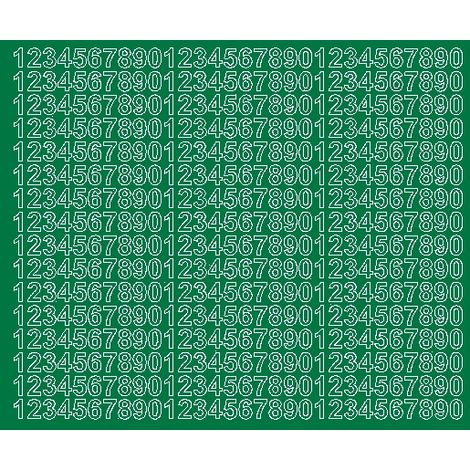Números adhesivos autoadhesivos de 1 cm, color verde brillante. (1/2)