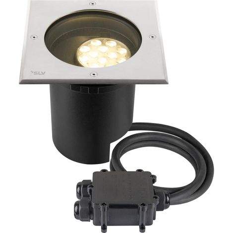 Encastré sol DASAR® L asymétrique 3000K 70°/40° IP65/IP67 carré inox/noir - SLV - 1009169 (1/4)