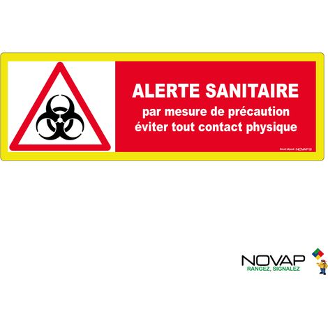 Panneau Alerte sanitaire - Mesure de précaution - haute visibilité - 450x150mm - 4090764