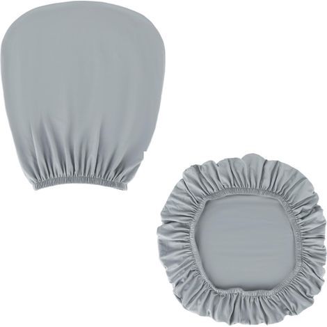 Housse de chaise de bureau gris clair - Housse lavable - Convient pour la plupart des chaises de bureau de 38 à 48 cm (housse de dossier et housse de coussin d'assise) (1/5)