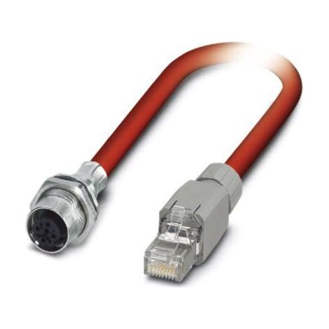 Câble Ethernet Blindé Phoenix Contact, Rouge, 2m Avec connecteur Droit ( Prix pour 1 )