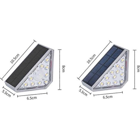 2er-Pack Solar-Stufenleuchten, 800 mAh wasserdichte LED-Treppenleuchten, Terrassenbeleuchtung, Außendekoration für Treppen