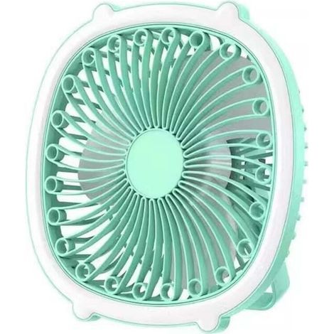 [Lumière et ombre fraîches] Mini ventilateur LED vert menthe portable et enfichable ▏Autonomie de la batterie silencieuse · Veilleuse d'ambiance · Été frais