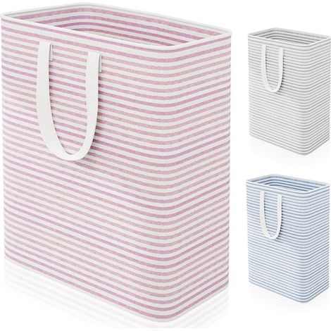 Panier à Linge Pliable Panier Imperméable Autoportant Poignées Renforcées Corbeille pour Vêtements Serviettes Jouets et Couvertures Rouge (1/5)