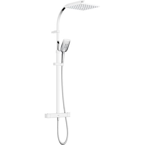 Bristan Qubo Safe Touch Thermostatic Rigid Riser Diverter Bar Shower Chrome