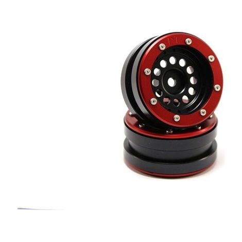 Beadlock Wheels PT-Bullet Black/Red 1.9