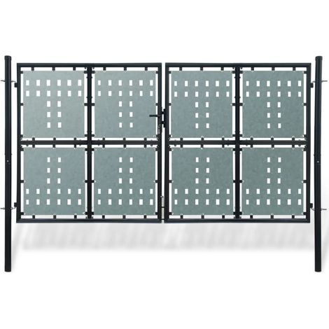 Black Double Door Fence Gate 300 x 200 cm vidaXL (1/5)