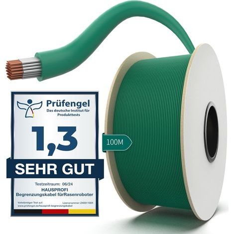 HAUSPROFI 100M Cable Robot Tondeuse Universel, Fil Robot Tondeuse - Câble Périphérique en Cuivre étamé - Accessoires pour Tondeuses à Gazon Robotisées - Ø2,7mm (1/5)