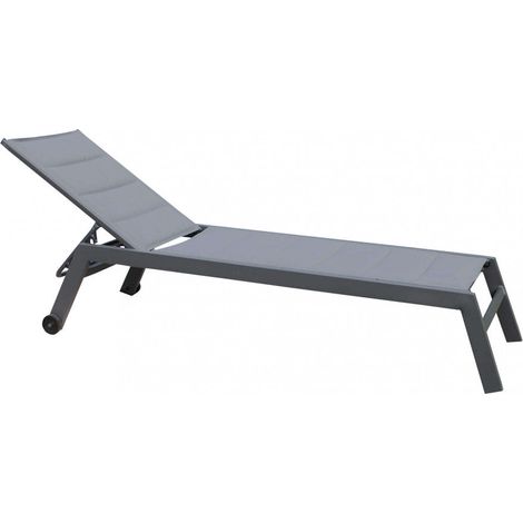 Lettino Prendisole da Giardino Formentera Impilabile 198x61x34/95 h cm in Alluminio Antracite (1/5)