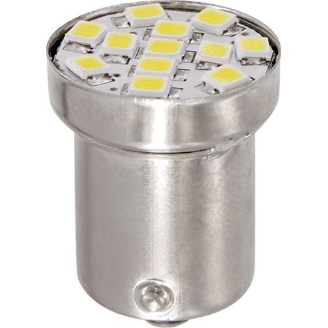 24V Led Series - 12 Smd x 1 chip - (R5W-R10W) - BA15s - 1 pz  - Scatola - Bianco - Doppia polarità (1/4)