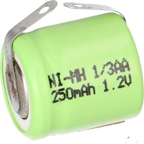 Akku Zelle 1,2V 250mAh 1/3AA mit U Lötfahne NiMH (1/5)