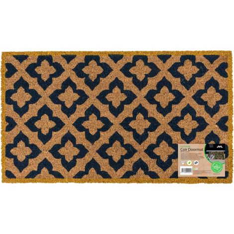 JVL Eco-Friendly Latex Backed Coir Entrance Doormat, 40x70cm - Vintage