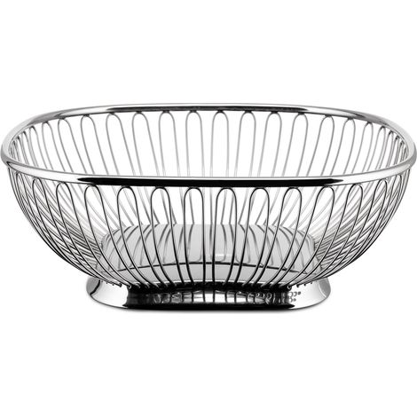 Alessi845 cestino quadrato in filo d'acciaio inox (1/5)