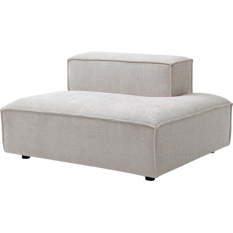 Chaise longue destra in tessuto ciniglia beige - RUZOLO