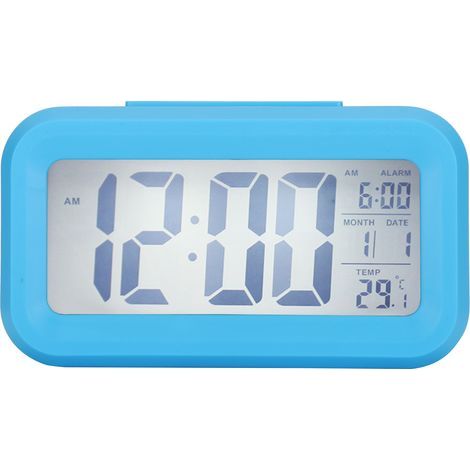 Horloge Intelligente avec Grand Écran LCD, Affichage de la Température et Alarme Silencieuse - Modèle GHY‑501 Bleu (1/5)