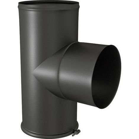 T-Verbindstück TEN 346406 mit emailliertem Puffer mattschwarz D153mm