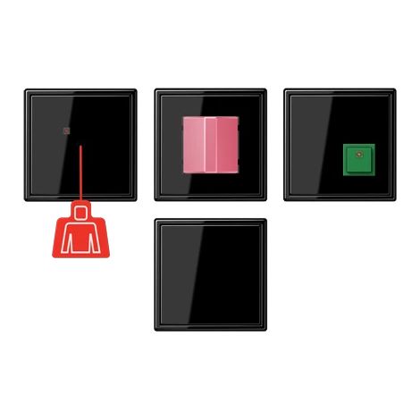 Jung Juego de llamada de emergencia, Duroplast, Serie LS, schwarz NRS LS 0834 SW