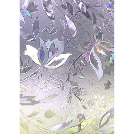 Película electrostática para ventanas, protección de privacidad, anti-UV, decorativa, opaca, con estampado de tulipanes, para vidrio y acristalamiento, 44,5 cm × 200 cm (1/5)