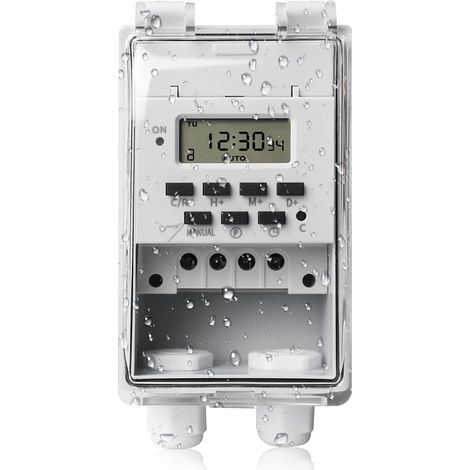 220 V 10 A programmierbarer Zeitrelaisschalter, LCD-Digital-Timer mit wasserdichter, durchsichtiger Abdeckung, intelligenter digitaler Timer, Wandtimer