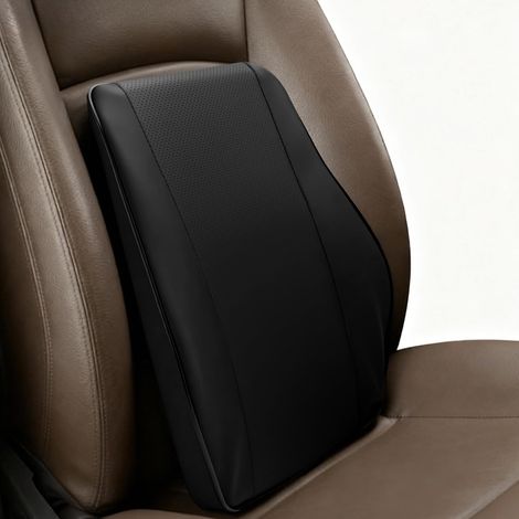 Universal Car Lumbar Cushion Ergonomic Lumbar Support Cushion Memory Foam Back Cushion for Fatiguedu Low for Car Office Chair Black (1/5)