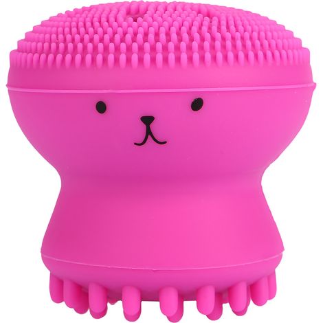 Brosse nettoyante visage exfoliante anti-gras rose poulpe méduse massage outil lavage. (1/5)