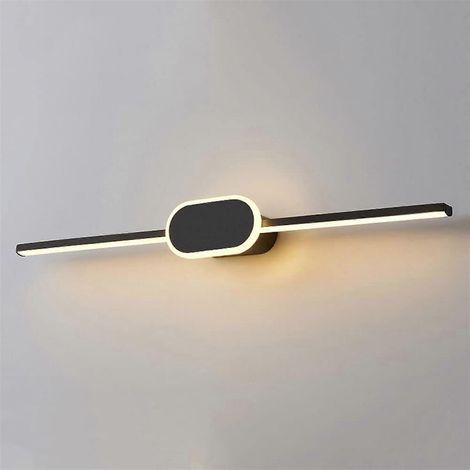 Applique murale LED minimaliste de 80 cm pour coiffeuse, 17 W, éclairage de cadre et de tableau, noir, 3000 K, pour miroir de salle de bain. (1/5)