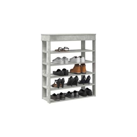 Étagère à chaussures gris béton 80x30x98 bois d'ingénierie (1/5)