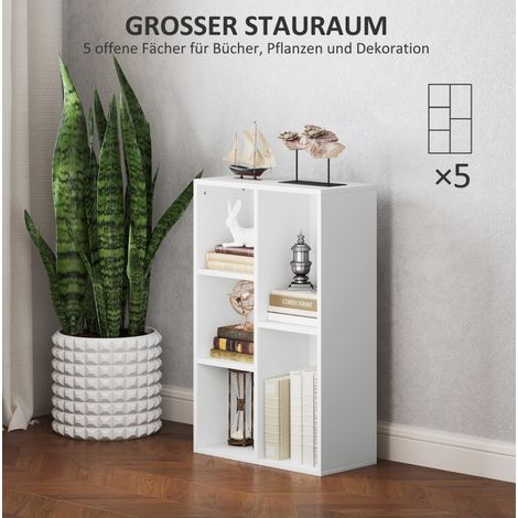 Estantería compacta blanca reversible para salón actual OKMYHOME (1/5)