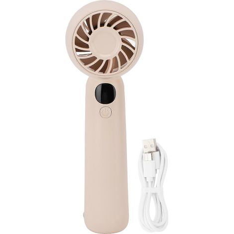 Mini Ventilateur Portable 5 Vitesses Écran Numérique Silencieux Multifonction Main pour Voyage Camping Extérieur (1/5)