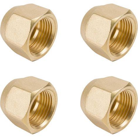 4 pcs Split éCrou à Sertir,Bouchon à Sertir En Laiton,Laiton éCrous à Sertir PièCes Climatisation Raccords,1/2 Pouce Pour Conduite De FrigorigèNe Climatisation,Adaptateur Pour Hvac (4''1/2) (1/5)