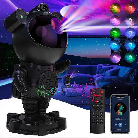 Projecteur d'étoiles, projecteur galaxie astronaute - Haut-parleur Bluetooth, bruit blanc, veilleuse lune, rotation à 360° - 2026 - Nouveau (1/5)