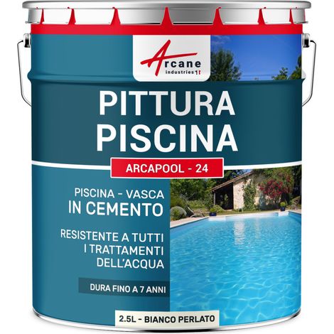 Vernici impermeabilizzanti per piscine -  ARCAPOOL - 24 - 10 L Bianco Perla - RAL 1013 - ARCANE INDUSTRIES (1/5)