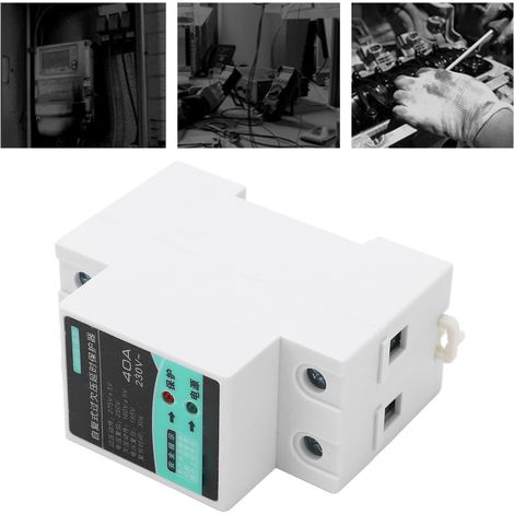 Protecteur de surtension temporisé à réarmement automatique sur rail DIN 230 V avec témoin lumineux, 40 A (1/5)