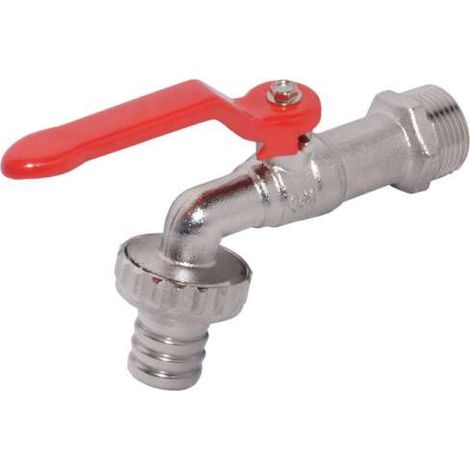 Kugelauslaufventil Wasserhahn Auslaufkugelhahn Gartenhahn Griff rot 3/4" DN20