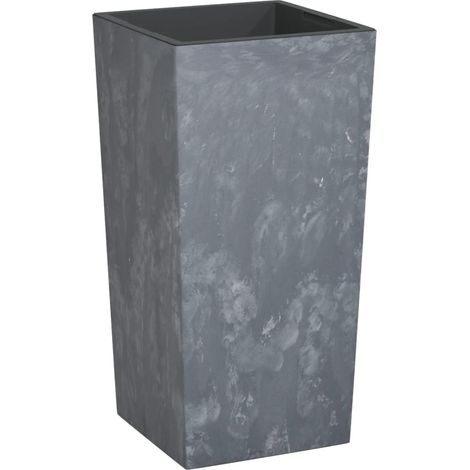 Jardinière Bac à fleurs et intérieur amovible gris 21/49 L PP aspect béton (1/5)
